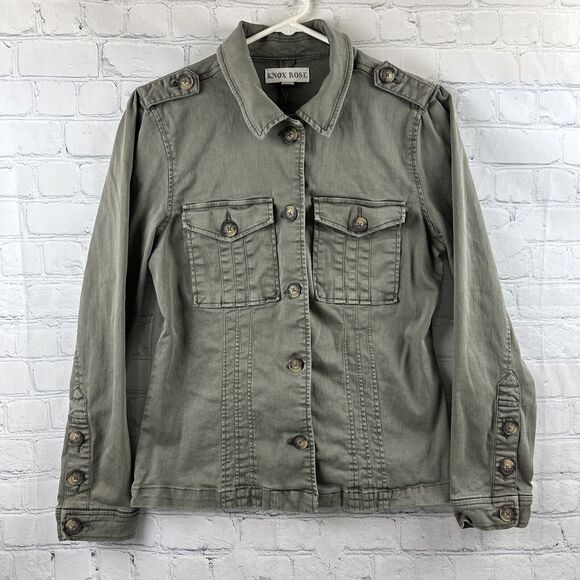 NWT Knox Rose army green utility jacket size small - Picture 2 of 9